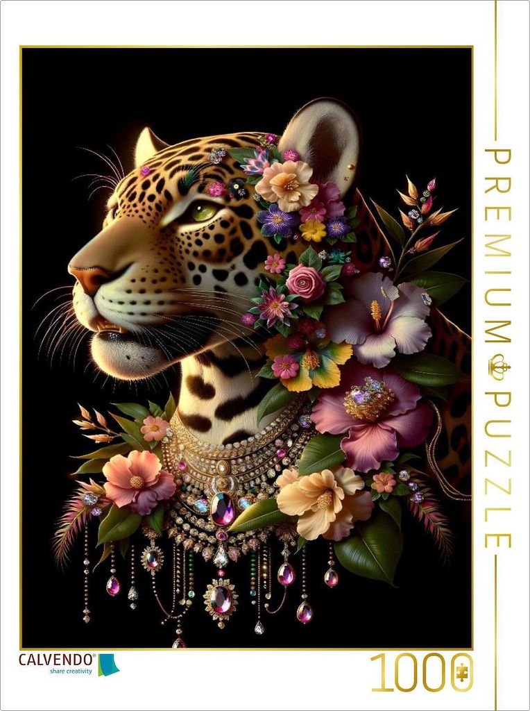CALVENDO Puzzle Leopardenzauber | 1000 Teile Lege-Größe 64x48cm Foto-Puzzle für glückliche Stunden