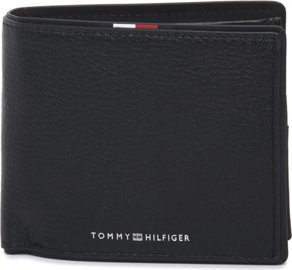 Portefeuille en cuir noir Tommy Hilfiger, petite maroquinerie