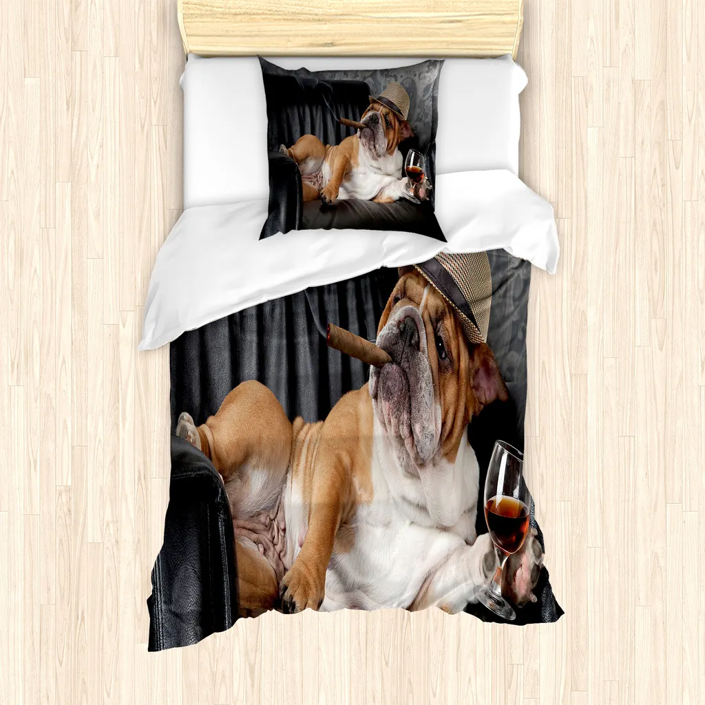 Set Letto Singolo Bulldog ABAKUHAUS Anallergico e Traspirante 135x200