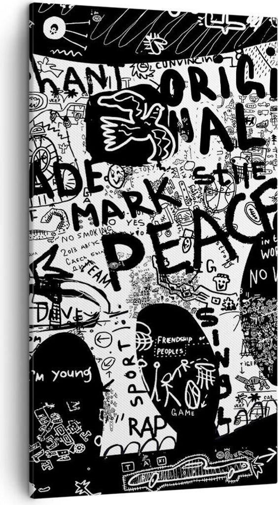 Bild auf Leinwand - Leinwandbild - Elefant symbol abstraktion tier - 45x80cm - Wand Bild - Wanddeko - Leinwanddruck - Bilder - Kunstdruck - Wanddek...