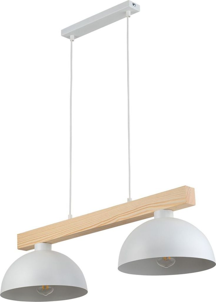 Pendelleuchte Weiß E27 Holz Metall Skandinavisch Hängelampe Esstisch