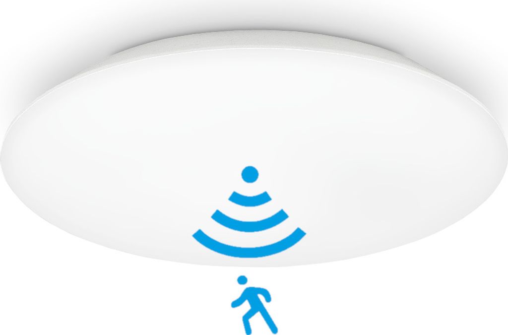 Deckenlampe LED Deckenleuchte 230V IP44 rund 4000K 18W mit Sensor Modern Badezimmer Lampe Badlampe Decke Küchenlampe für Bad Flur Schlafzimmer Ba...