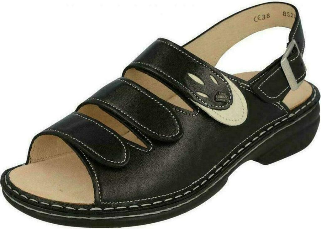 Wygodny sandał Finn Comfort Saloniki, damski, czarny, Zdjęcie produktu 