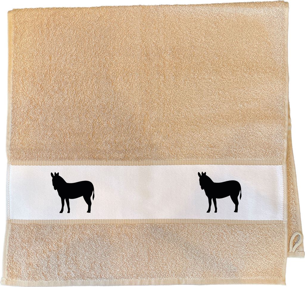 Huuraa Handtuch Esel Silhouette 50x100cm Sand Baumwolle Handtuch Geschenkidee