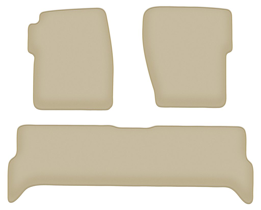 Velours-Fußmatten PREMIUM beige passend für Land Rover Discovery II (1998-2004, Feld) – mit Befestigungen – passgenau