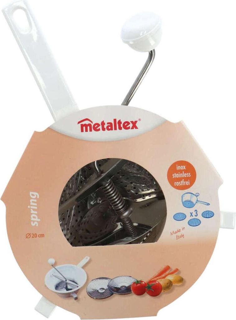 Metaltex Passeerzeef 20 cm RVS/Wit Immagine del prodotto 