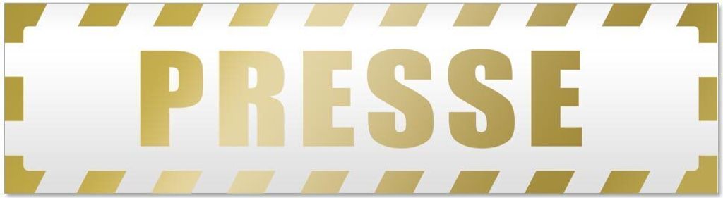 Kiwistar Presse gestreift Magnetschild Schild magnetisch - 20cm Gold - Magnetfolie für Auto PKW Kfz