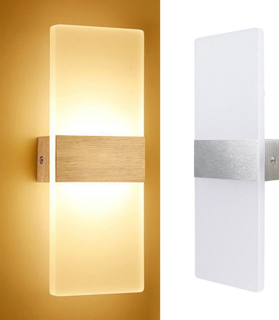 Jiubiaz LED Wandleuchte 6W Flurleuchte Innen Wandstrahler Wandlampe Außen Flurlampe Warmweiß