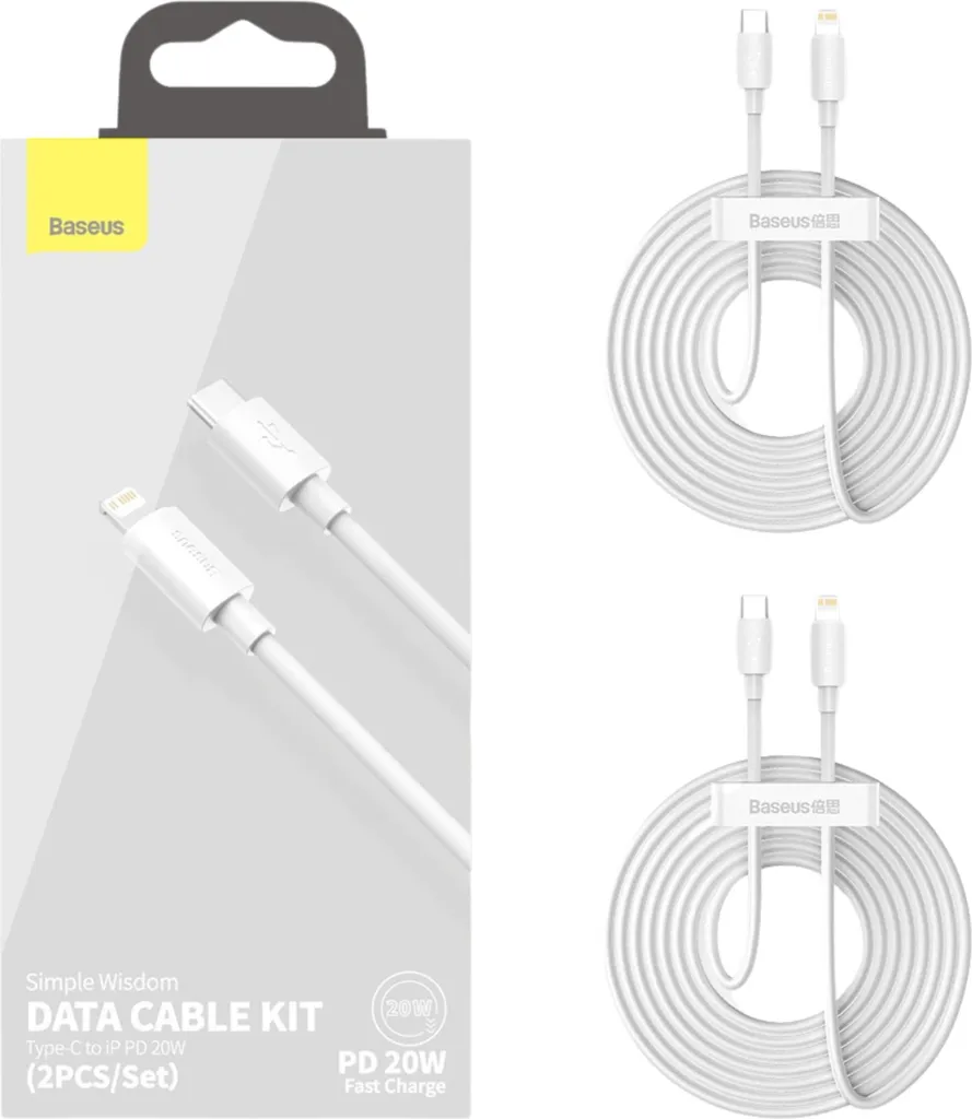 Baseus TZCATLZJ-02 Cavo Lightning 1,5m Bianco - Ricarica Rapida iPhone