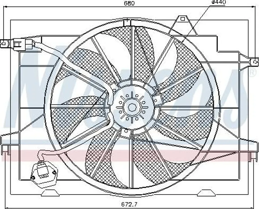 Ventilateur Radiateur Haute Durabilité Nissens 85366 OE 253802E250