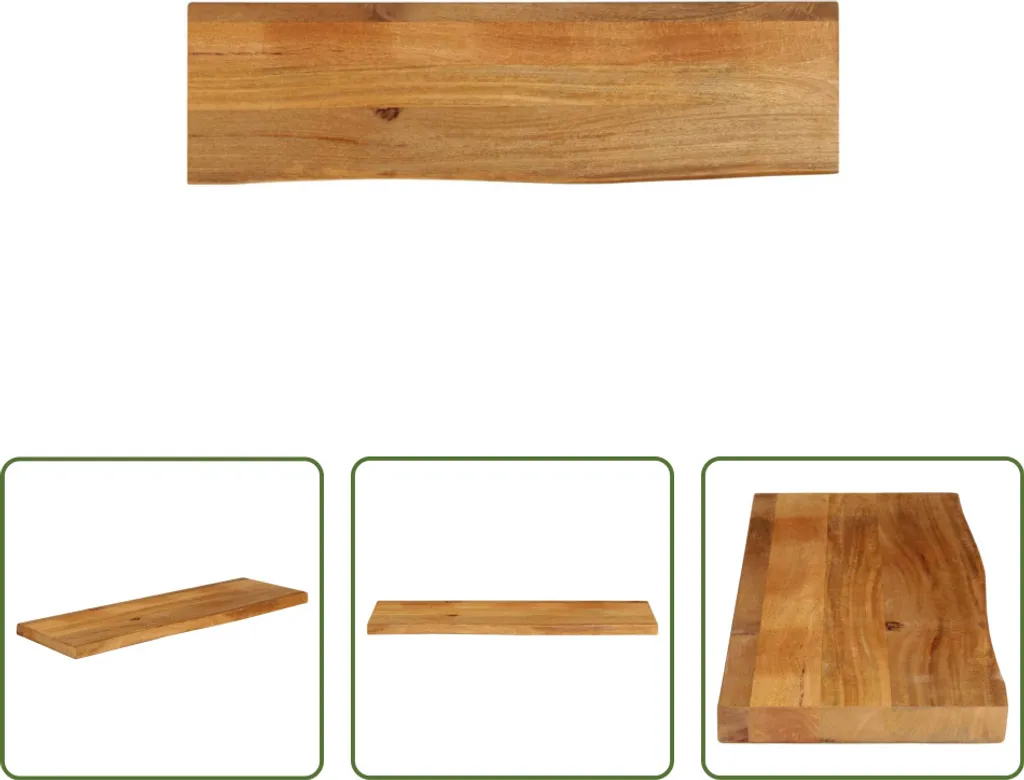 Piano per Tavolo Industrial Mango Massiccio 110x40 cm Bordo Naturale