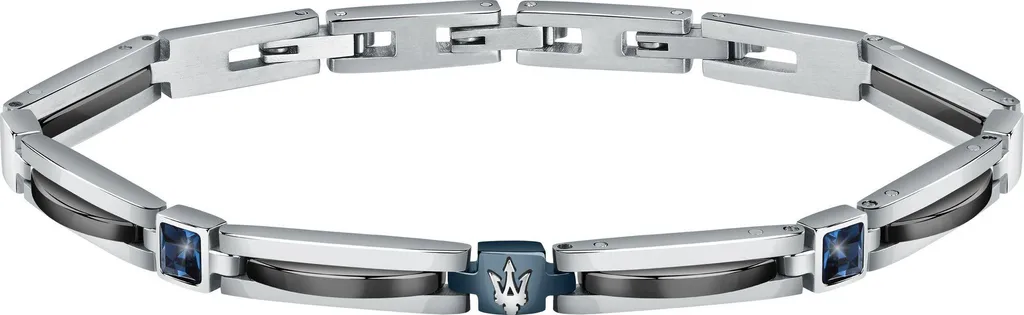 Bijou pour homme : Bracelet Maserati acier argenté et céramique bleue