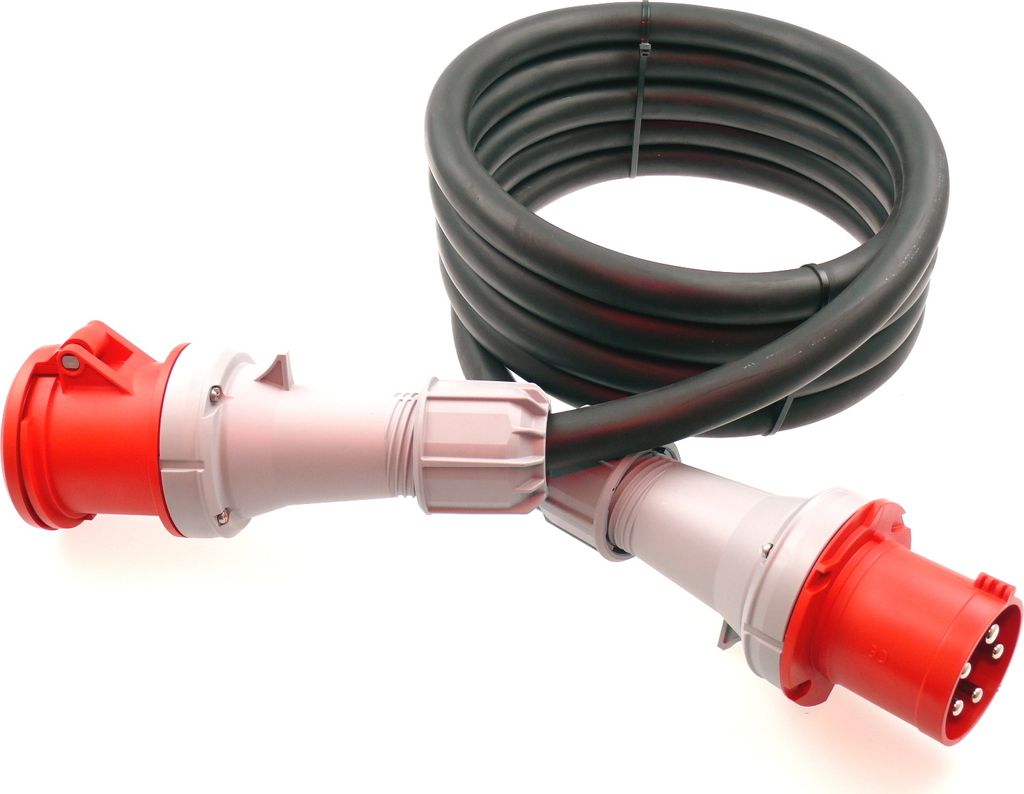 CEE Starkstrom Gummi Verlängerung PCE 63A 400V IP44 H07RN-F 5G16 5x16 5-50m, Länge:50m