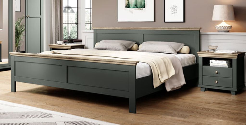 Schlafzimmer Set Schlafzimmergarnituren 3-tlg 160x200 Grün Eiche Lefkas 77145629