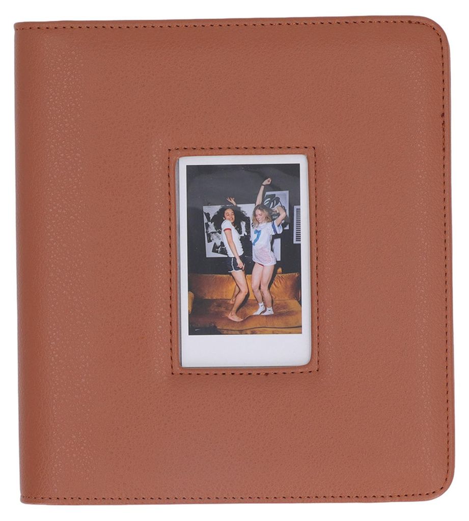 Ledereinband Fotoalbum Vintage 288 Fotos Große Kapazität Klein für 3-Zoll-Sofortbildkamera-Visitenkarten Braun