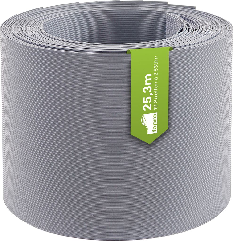 Fepro Hart-PVC Sichtschutzstreifen Grau RAL7040 30x 2,525m Doppelstabmatten Zaunfolie Windschutz blickdicht Sichtschutz Zaunverkleidung Blickschutz