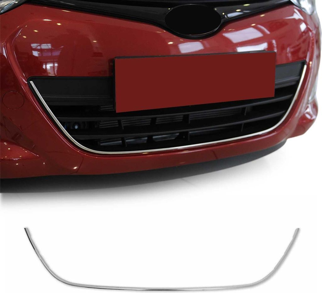 Kühlergrill Leisten Grillleisten für Hyundai i20 2012-2014 Edelstahl Silber 1tlg
