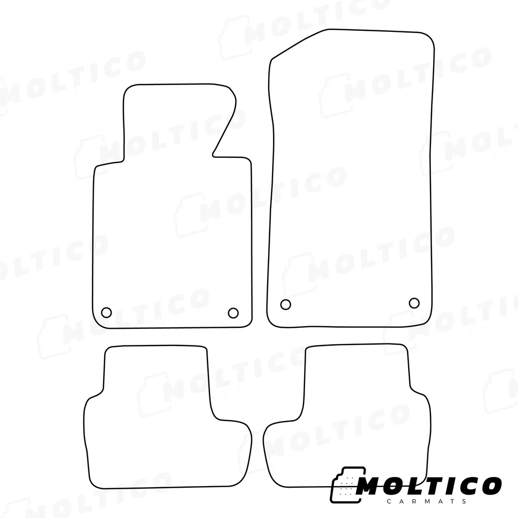 Set Tappetini BMW E46 Cabrio 2000-07 Velours Nero Cuciture Blu - 2