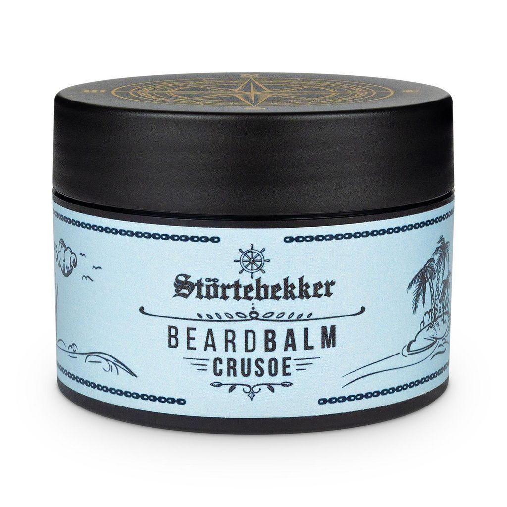 Störtebekker Premium Bart Balm Crusoe - pflegt den Bart und bringt ihn in Form - 50ml im Tiegel - weicher Duft mit Vanille und holziger Note