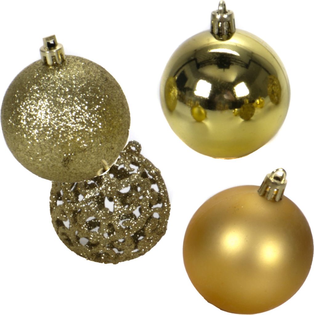 Christmas Gifts Weihnachtskugeln Set Gold - 100 Kunststoff Produktbild 15