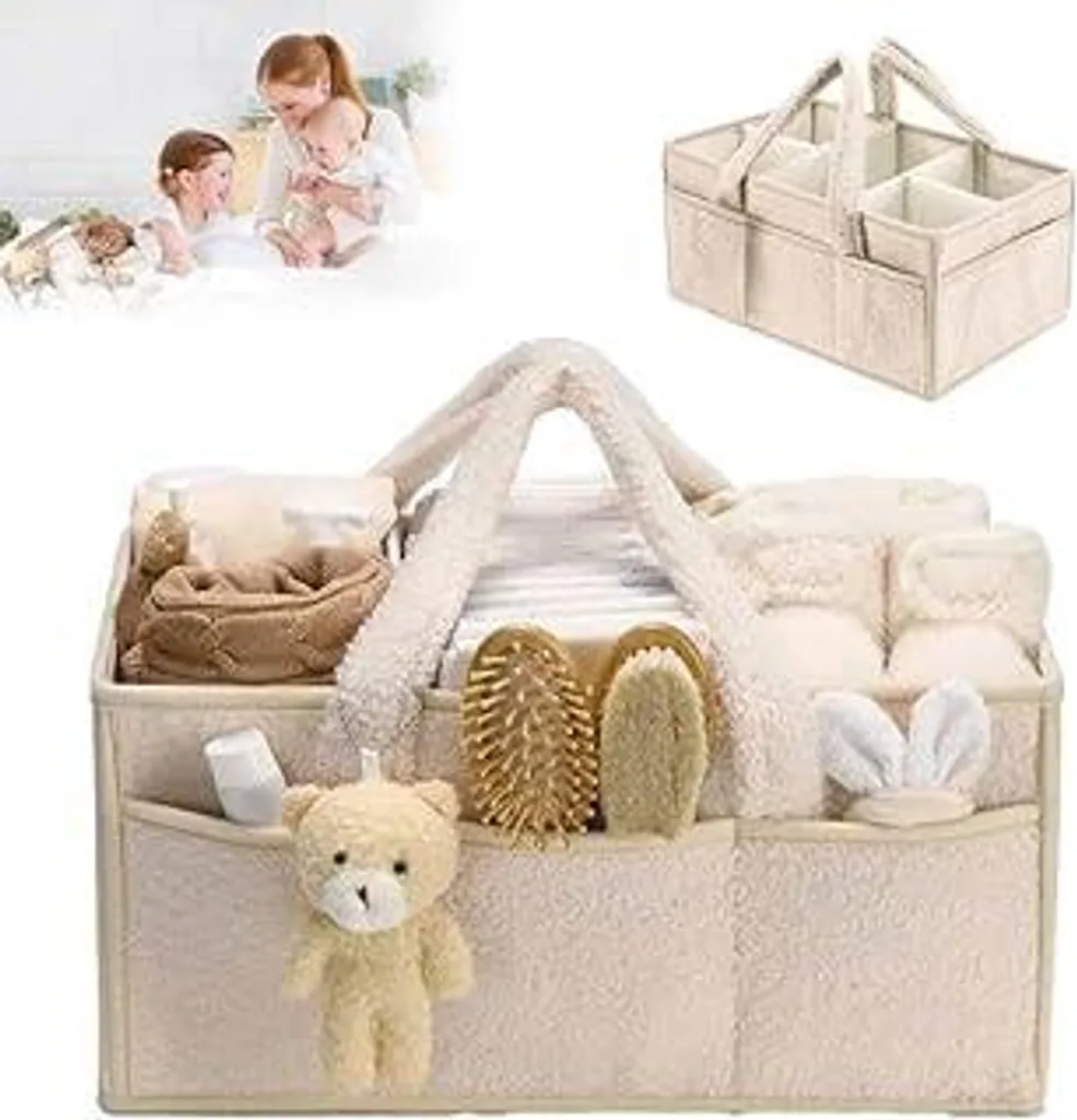 Cestino Fasciatoio Orsetto Peluche | Organizer Viaggio Neonato 2026