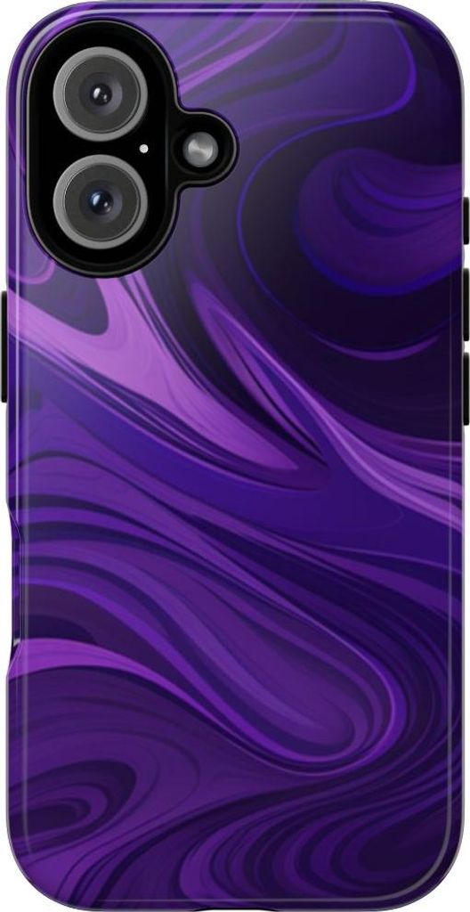 Abstraktes Wellenmuster in Violett – Hülle Kompatibel mit iPhone 16