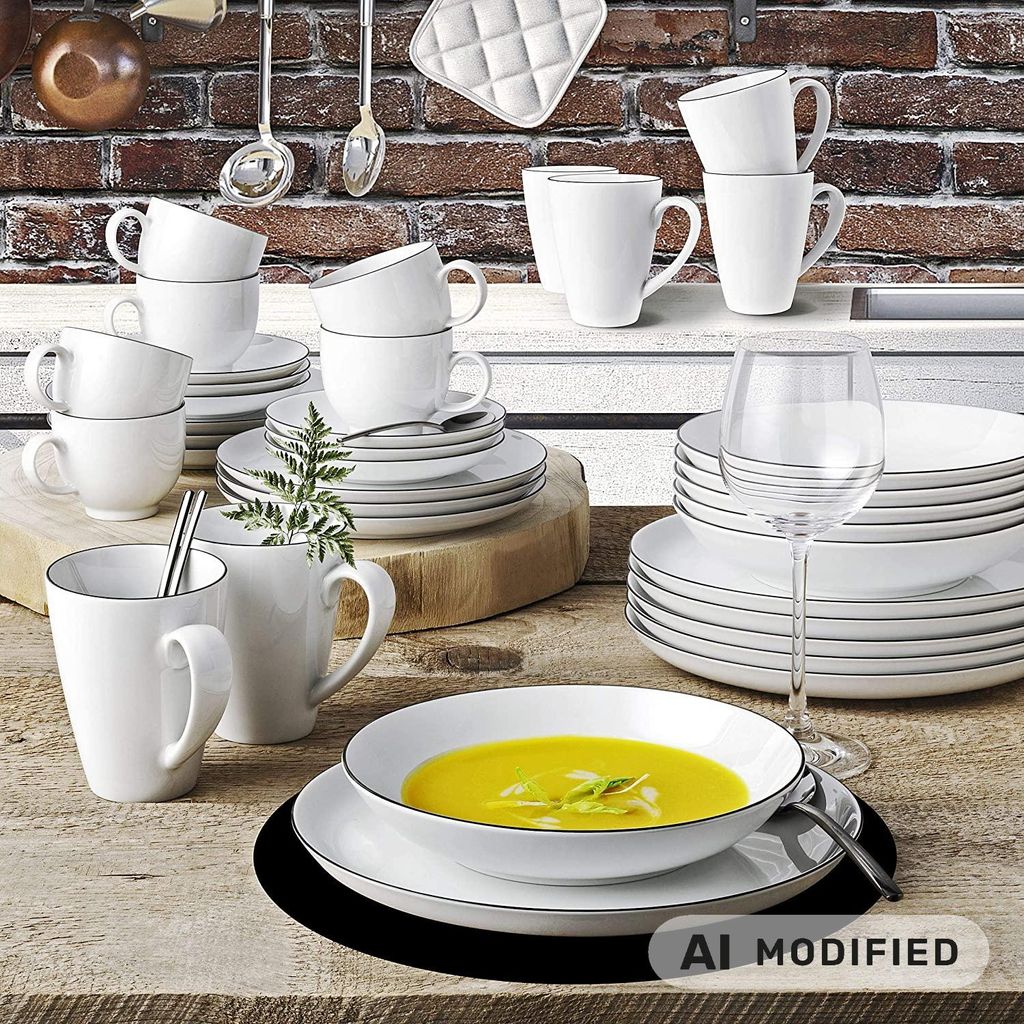 Kombiservice 36-teilig - Seltmann Weiden Lido Black Line Produktbild 