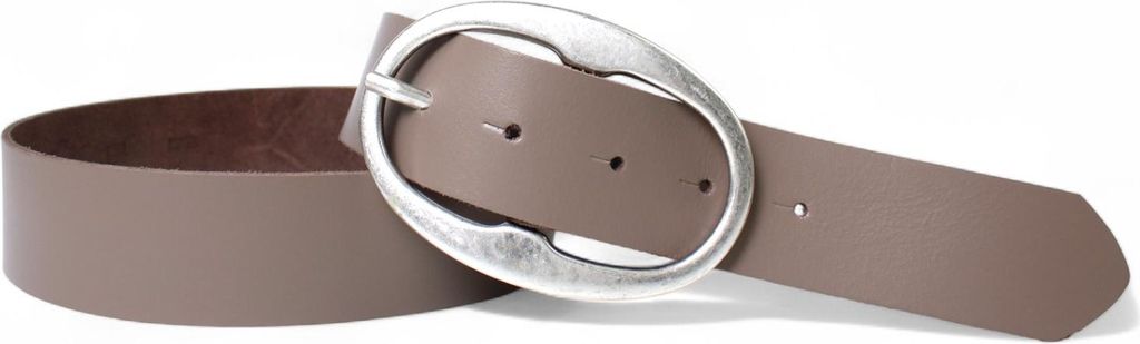 FRONHOFER Damen Ledergürtel 4 cm mit großer ovaler Gürtelschnalle in altsilber, echt Leder