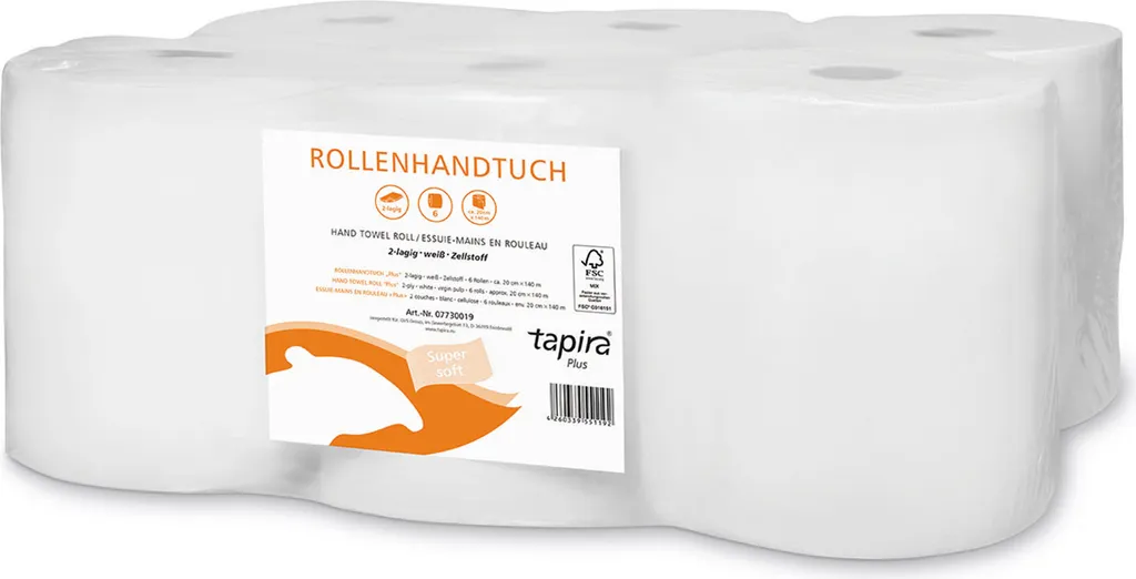 Bobine Papier pour Distributeur Essuie-mains - 2 Plis Blanc 140 m