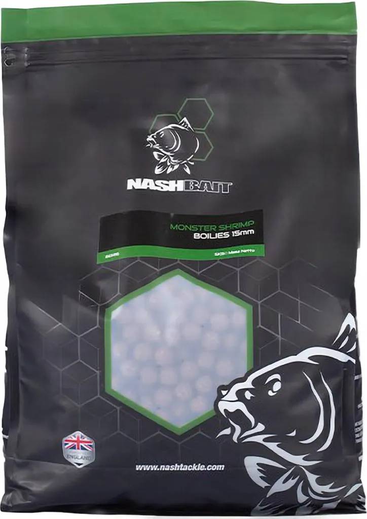 Nash Monster Shrimp Boilies 15mm 1kg - Bouillettes Carnées Haute Qualité