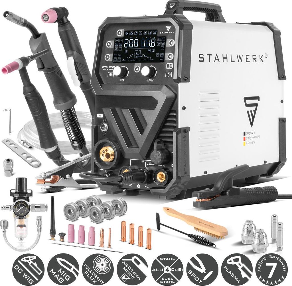 STAHLWERK Schutzgasschweißgerät 6-in-1 Kombi CTM-250 Puls Produktbild 