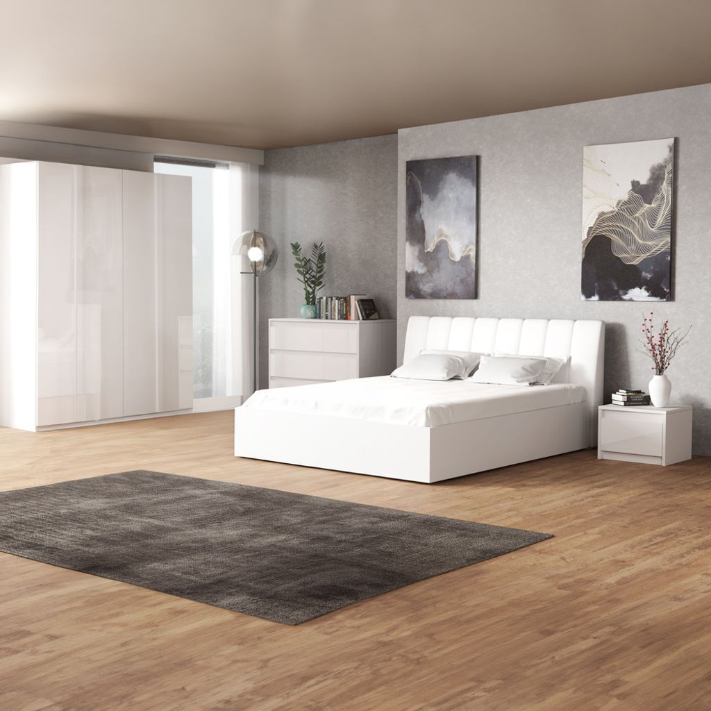 Schlafzimmer Komplett Set Bett 160x200 cm Liegefläche inkl. Lattenrost ILLORAI-166