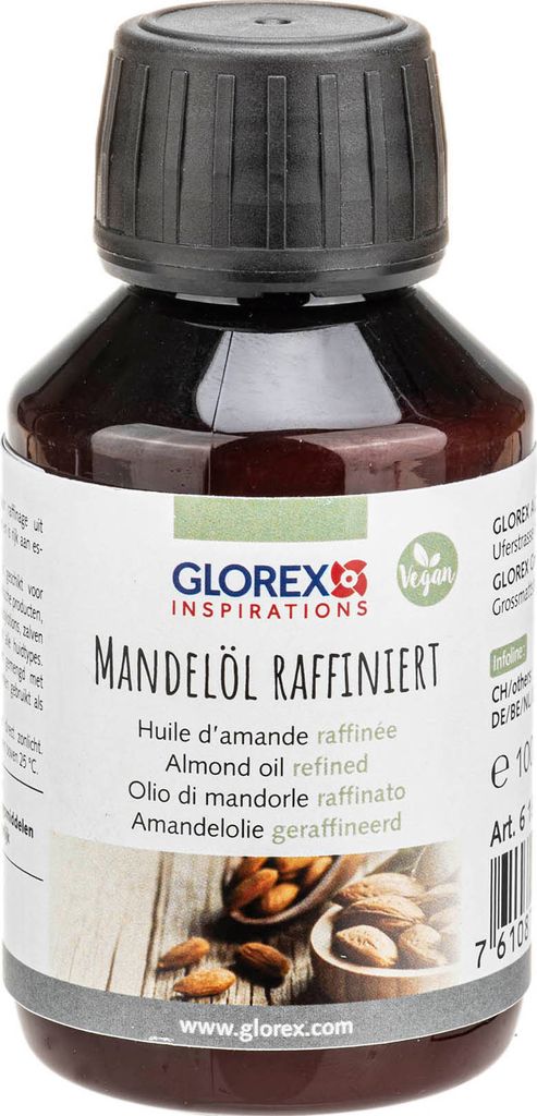 GLOREX Mandelöl raffiniert 100 Prozent rein für Hautpflege und Massage 100 ml