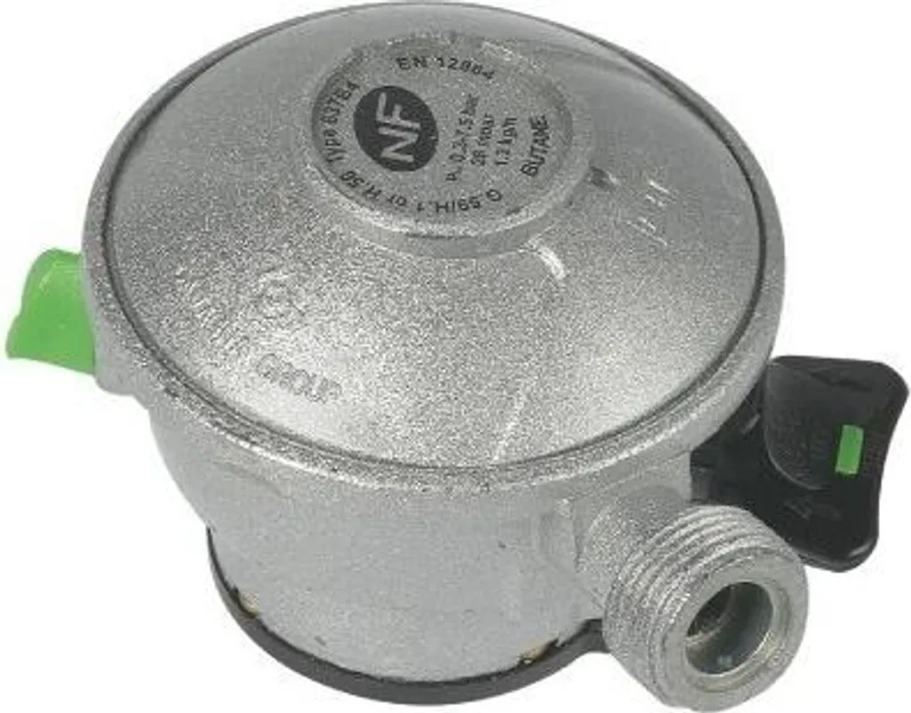 Détendeur butane pour réchaud et gazinière avec valve 20mm Quick-on