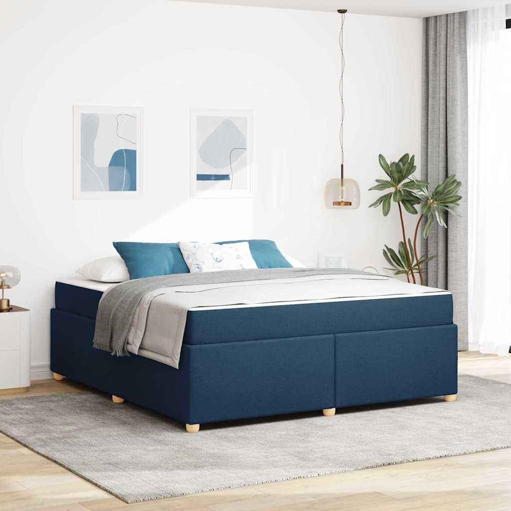 Maison Exclusive - Bettrahmen mit Matratze Blau 180 x 200 cm Stoff