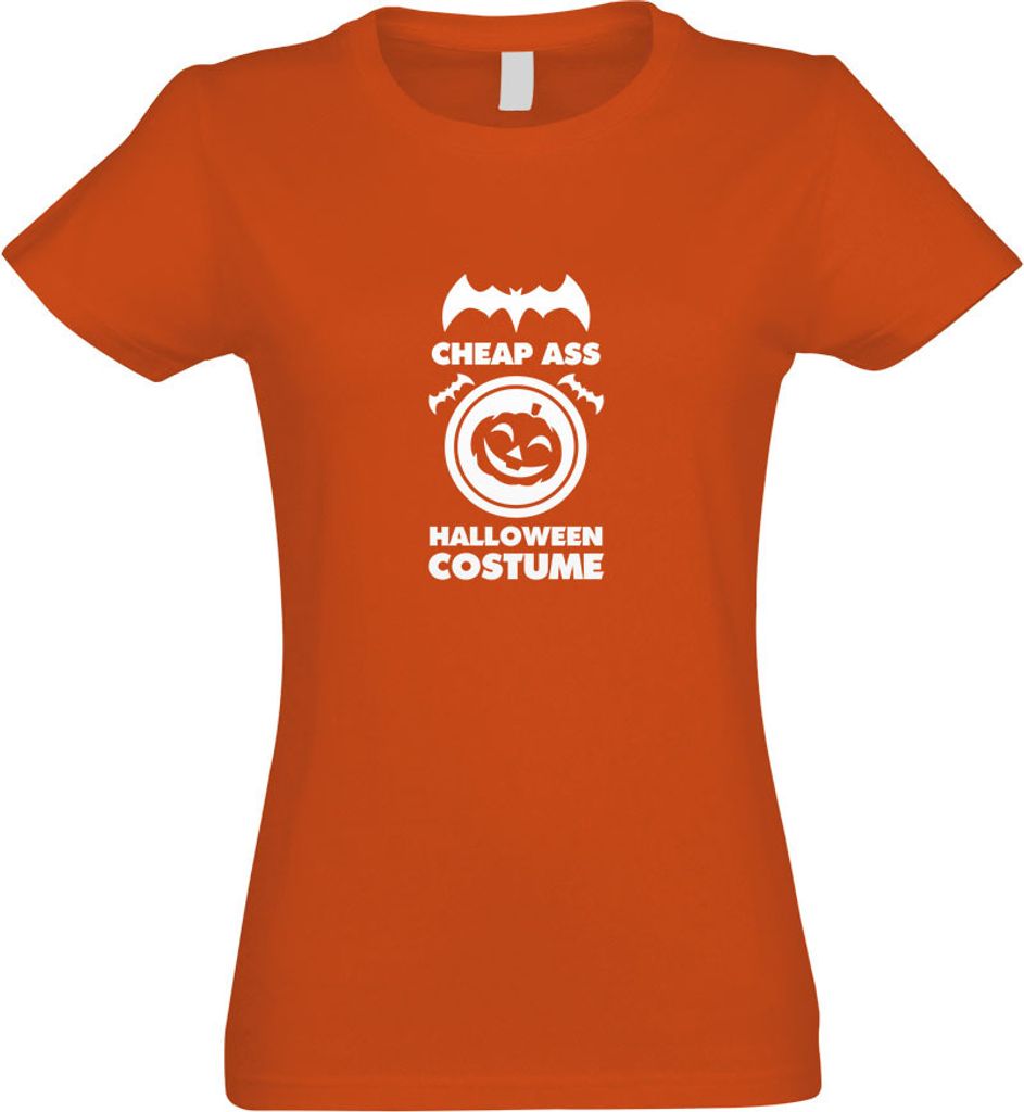 Kiwistar - T-Shirt tailliert - Damen - orange - Cheap Ass Halloween Costume - mit Motiv Bedruckt - Funshirt Design - Sport - Freizeit - Damen - XXL