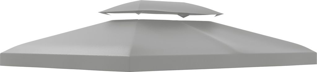 Outsunny Ersatzdach für Metallpavillon 3x4m wasserabweisend Pavillondach für Gartenpavillon Partyzelt Gartenzelt Polyester Hellgrau