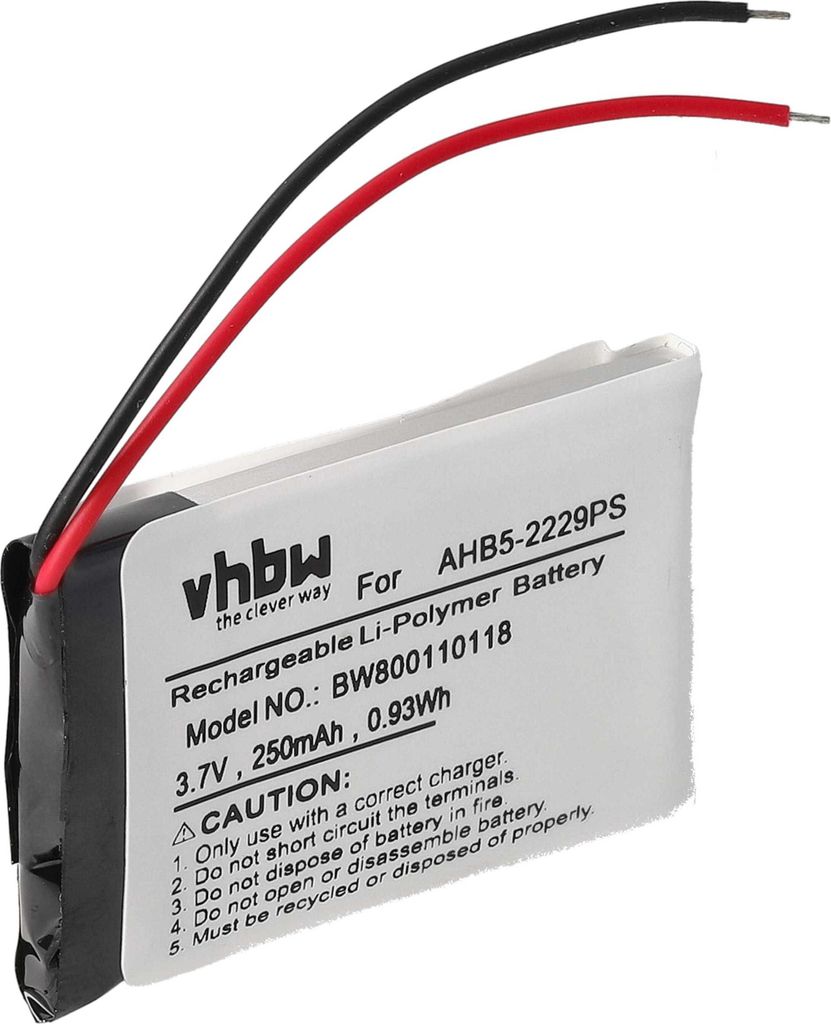 vhbw Akku kompatibel mit Jabra Pro 923, 920, 935, 930, 900 Wireless Headset Kopfhörer (250 mAh, 3,7 V, Li-Polymer)