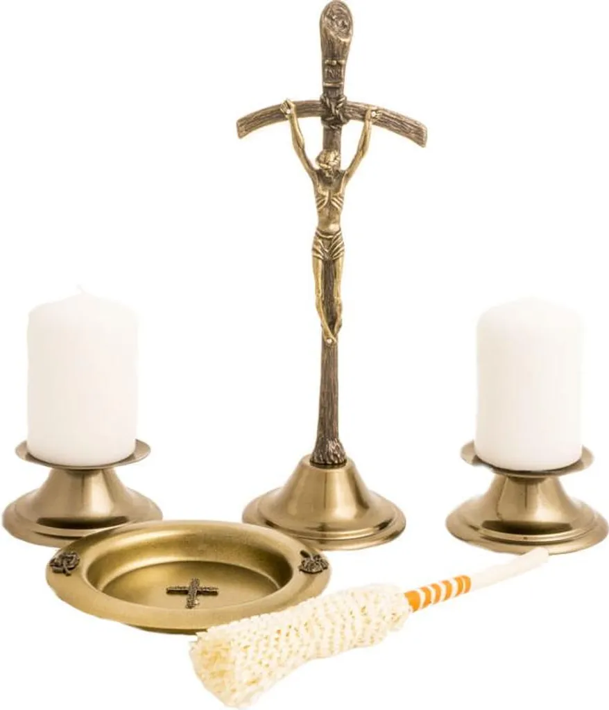 Décoration de Noël Sacrée 26 cm - Set Chants Papaux en Bronze Massif