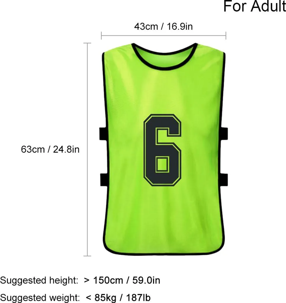 Lot de 24 chasubles de football numérotées pour entraînement de club