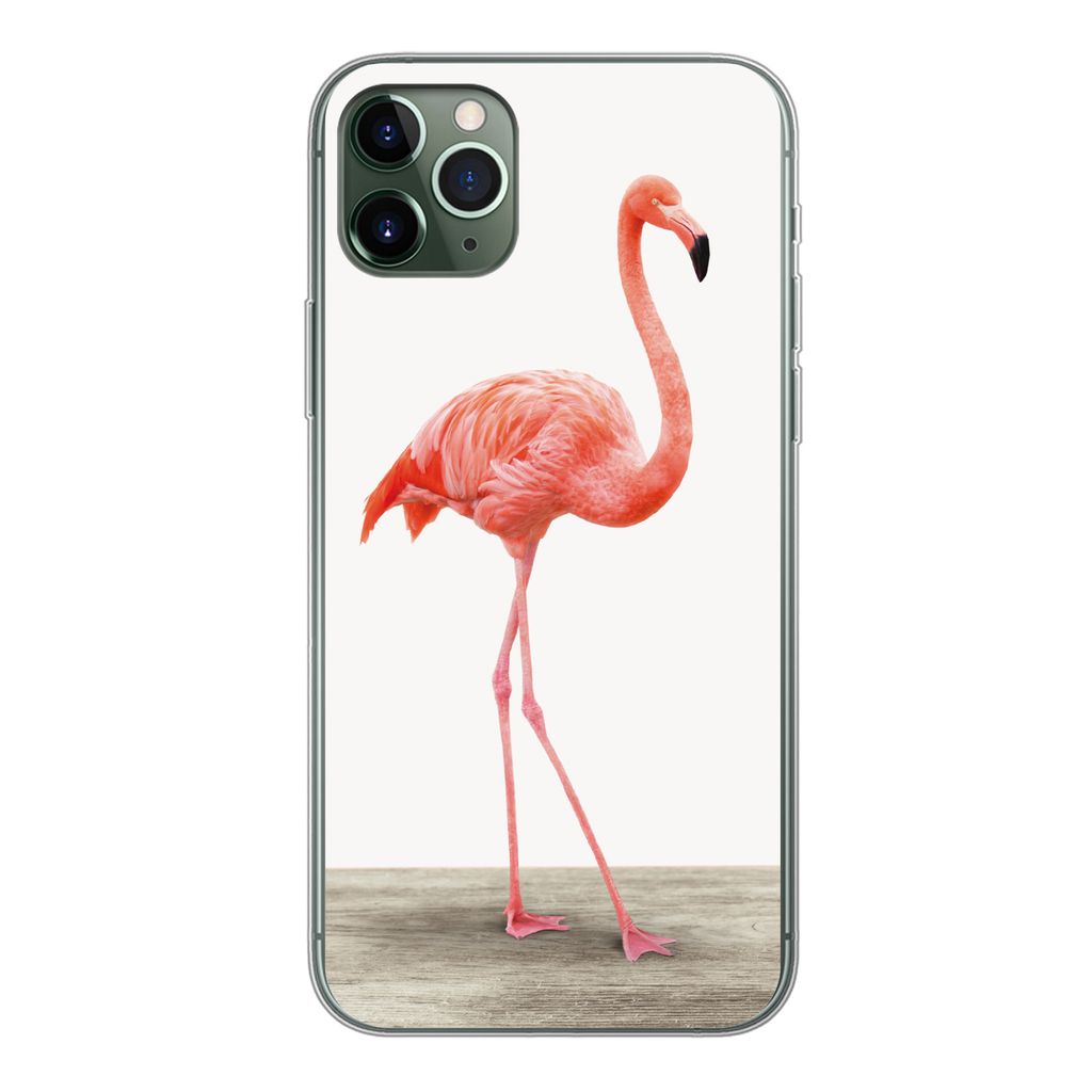 MuchoWow Handyhülle Schutzhülle Hülle für iPhone 11 Pro Max Flamingo - Rosa - Vogel - Mädchen - Jungen - Kind Silikon Softcase Handy Hülle ...