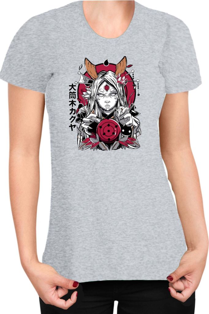 Damen T-Shirt Japan Anime Manga Naruto Kaguya Otsutsuki, Lady S / Grau