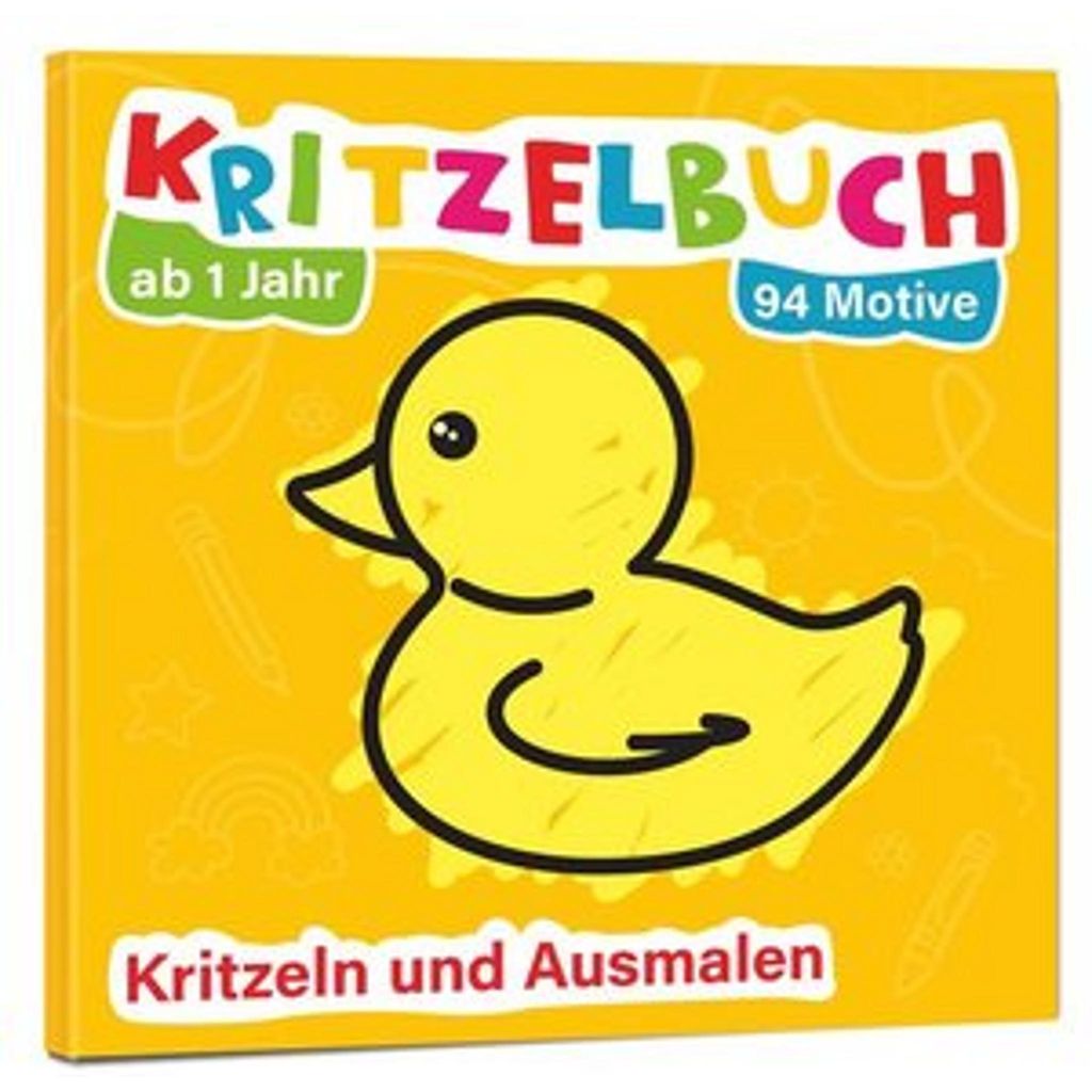 Mein erstes Kritzelbuch ab 1 Jahr: über 94 große Motive - für Jungs und Mädchen - Ausmalbuch - Ausmalen und kritzeln mit Spielzeug, Tiere, Fahr...