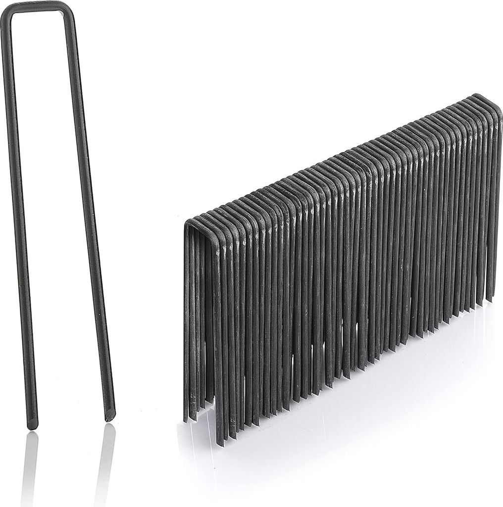 50 Erdanker 150mm lang, 40mm breit, Ø 2,5 mm, Befestigungsanker Bodenanker für den Garten aus unverzinktem Stahl, Erdnägel Heringe zur Befestigu...