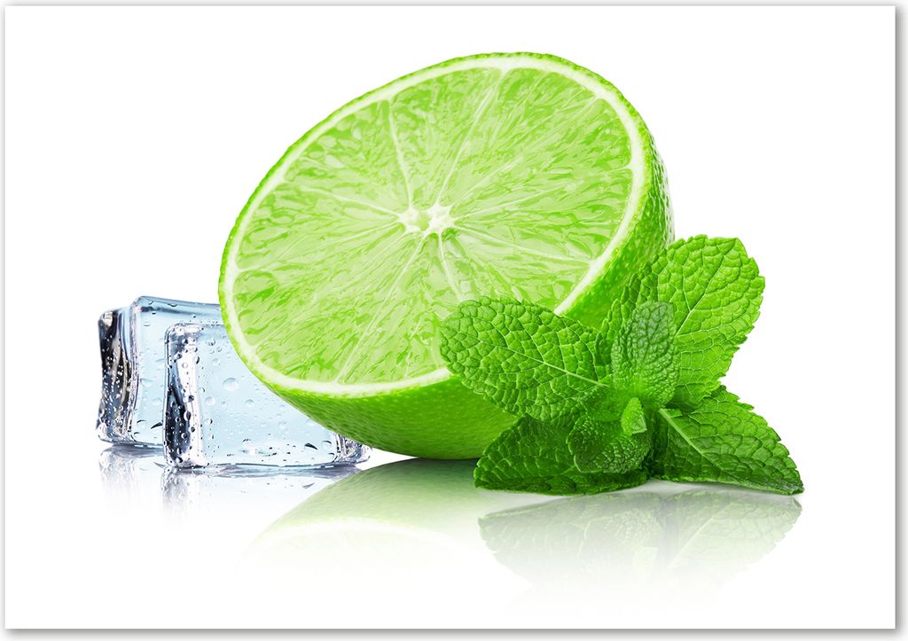 Tulup Leinwandbild - 100x70 cm - Wandkunst - Drucke auf Leinwand - Leinwanddruck - Essen & Getränke - Grün - Limette Eis