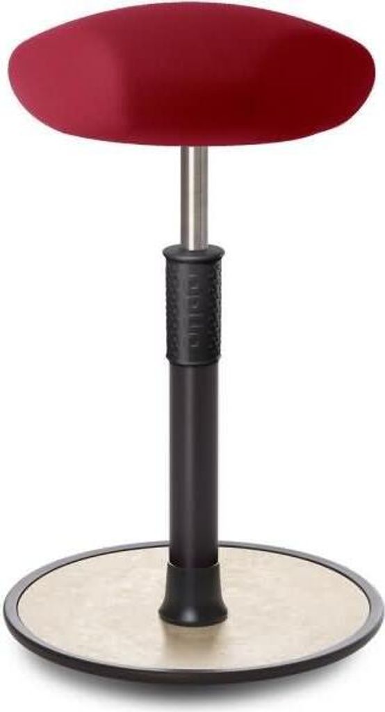 Sitz- Stehhocker Free Tall Triangel Gestrick Dunkelrot schwarz /cremeweiß.