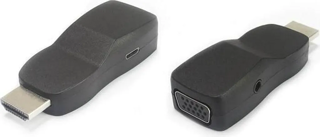 Adaptateur Miniature HDMI vers VGA Noir avec Son et Alimentation USB