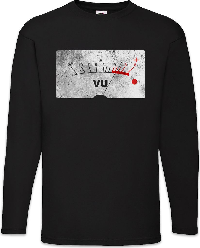 Urban Backwoods VU Volume Units Meter, Langarm T-Shirt, Farbe: Schwarz, Größe: 5XL