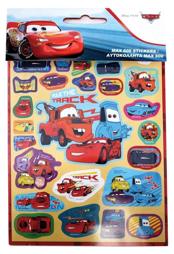 Disney Cars Track Aufkleberset 600 Sticker für echte Rennsport-Fans