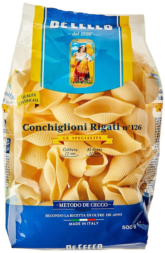 De Cecco Conchiglioni Rigati Nr 126 aus Hartweizengriess Obrázok produktu 